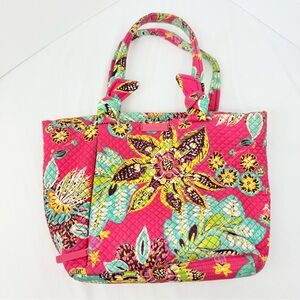 Vera Bradley Hadley Pink Rumba Print Colorful Floral Soft Quilted Shoulder Bag